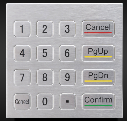 Matriz impermeable a prueba de vandalismo del telclado numérico del metal del control de acceso 4*4 que vende el teclado numérico del quiosco con 16 llaves