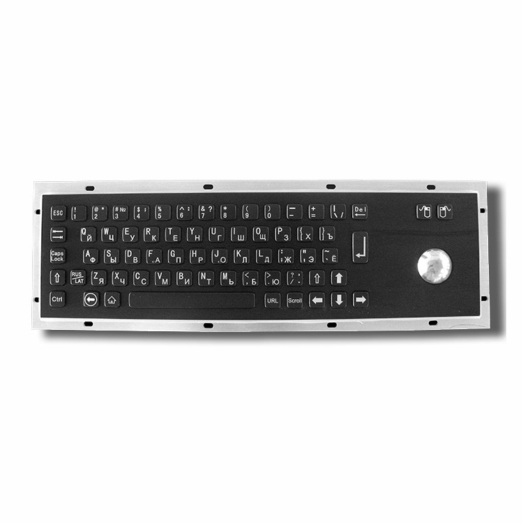 Teclado de acero inoxidable del color del negro del quiosco IP65 IK07 del servicio del uno mismo con el Trackball