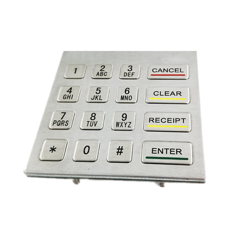 Teclado numérico de acero inoxidable del metal 4x4 del quiosco del servicio del uno mismo del montaje del panel con 16 llaves