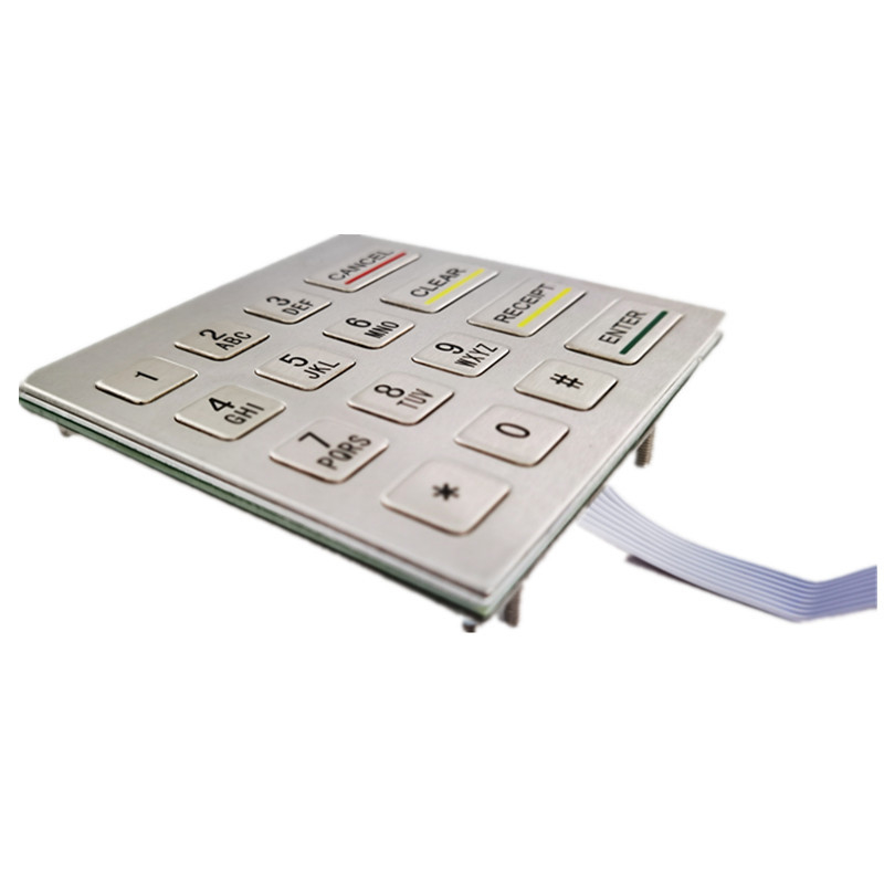 Teclado numérico de acero inoxidable del metal 4x4 del quiosco del servicio del uno mismo del montaje del panel con 16 llaves