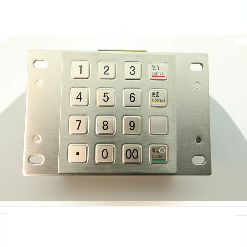 EPP de acero inoxidable Pin With del telclado numérico del metal de la prenda impermeable del DES 3DES del quiosco del pago 16 llaves