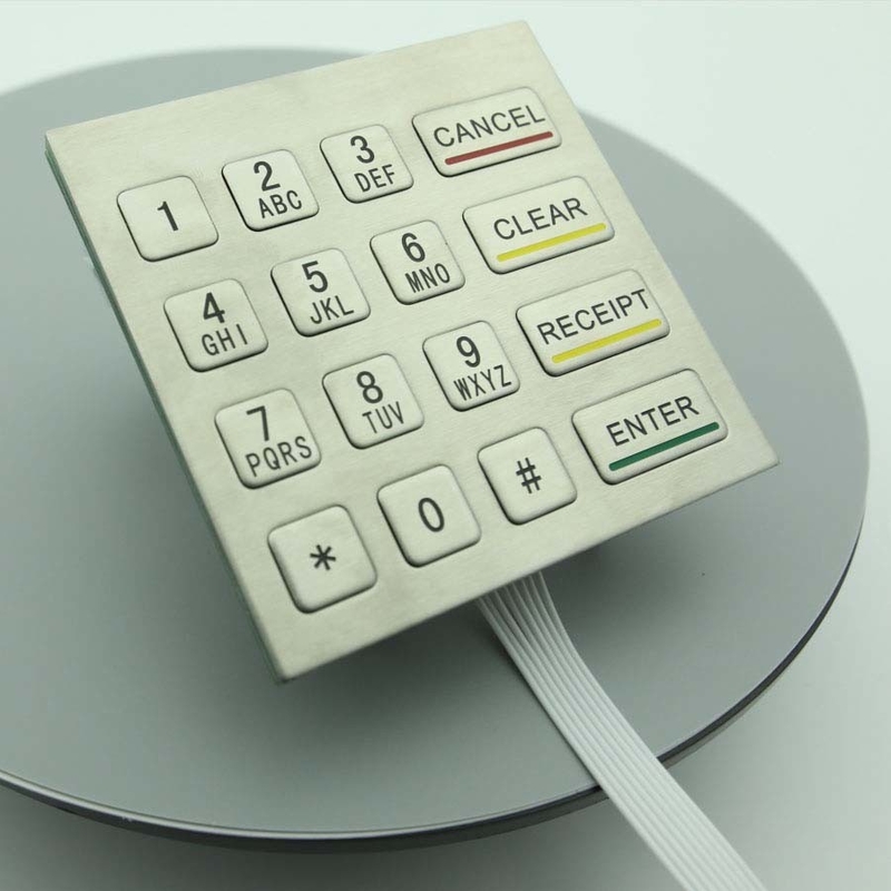 Teclado numérico de acero inoxidable del metal del montaje del panel del quiosco del servicio del uno mismo 4x4 con 16 llaves
