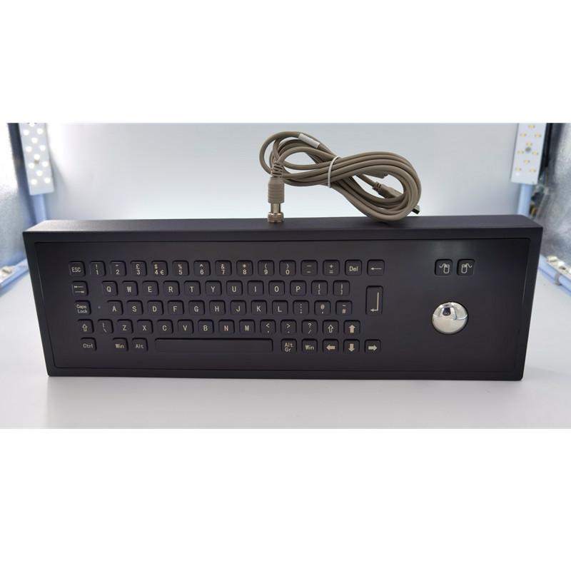 Teclado industrial de escritorio del metal IP65 del color negro con llaves del Trackball 65