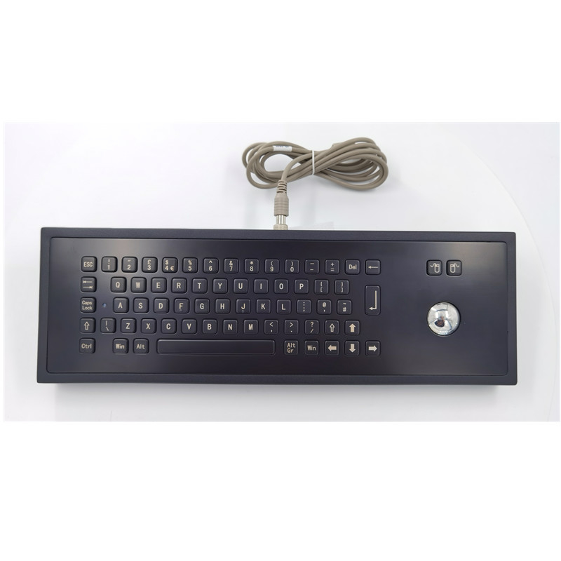 Teclado industrial de escritorio del metal IP65 del color negro con llaves del Trackball 65
