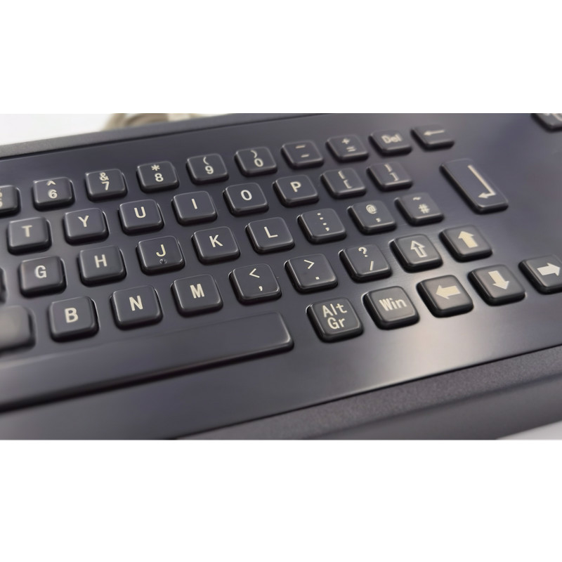 Teclado industrial de escritorio del metal IP65 del color negro con llaves del Trackball 65