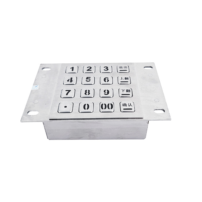 4x4 16 teclas 304 acero inoxidable teclado numérico de metal con luz de fondo teclado de kiosco de autoservicio