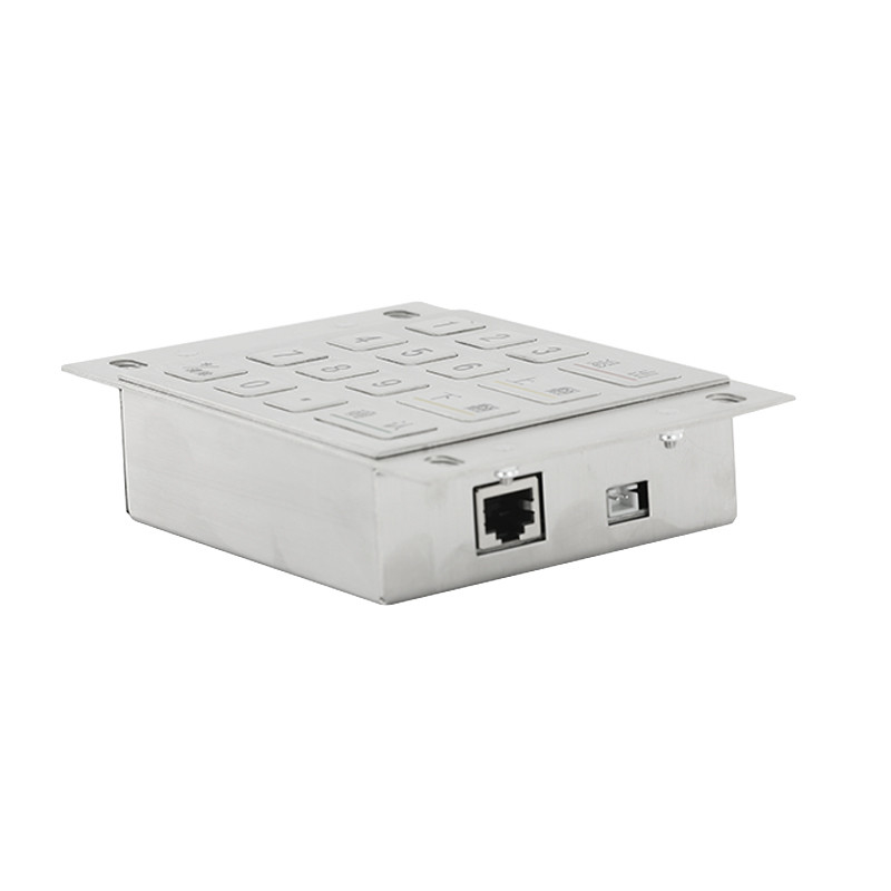 Quiosco de pago de autoservicio EPP Pad de pin cifrado teclado de metal de acero inoxidable con 16 teclas