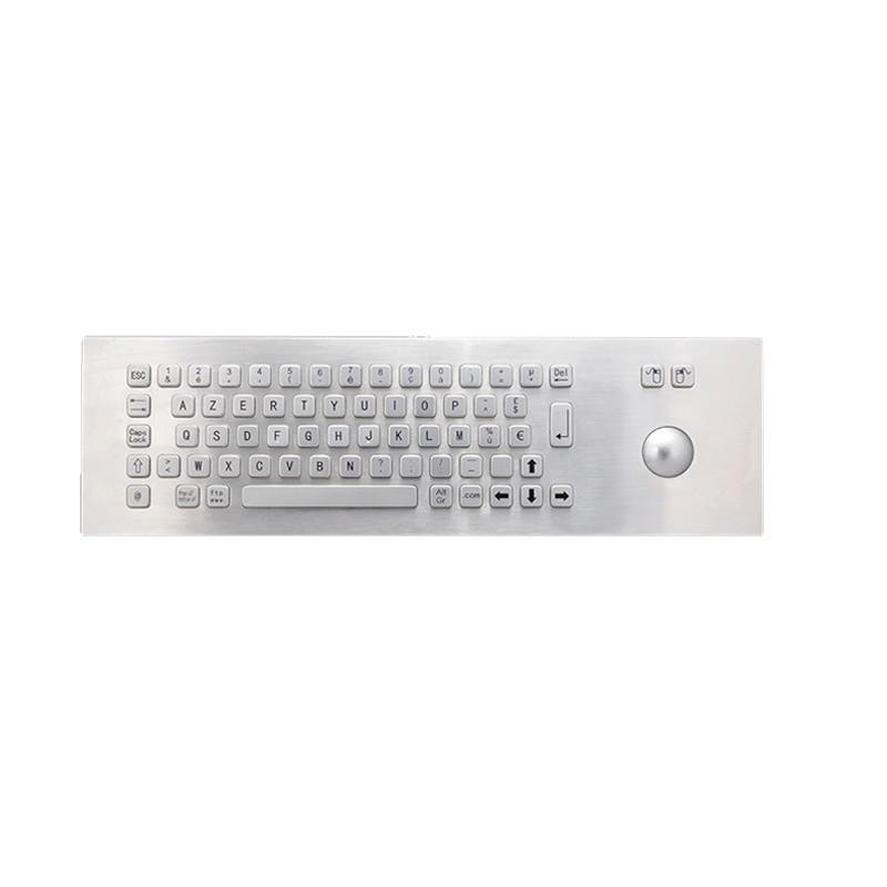 Quiosco de autoservicio 65 teclas Panel de montaje Industrial IP65 teclado de acero inoxidable de metal con trackball