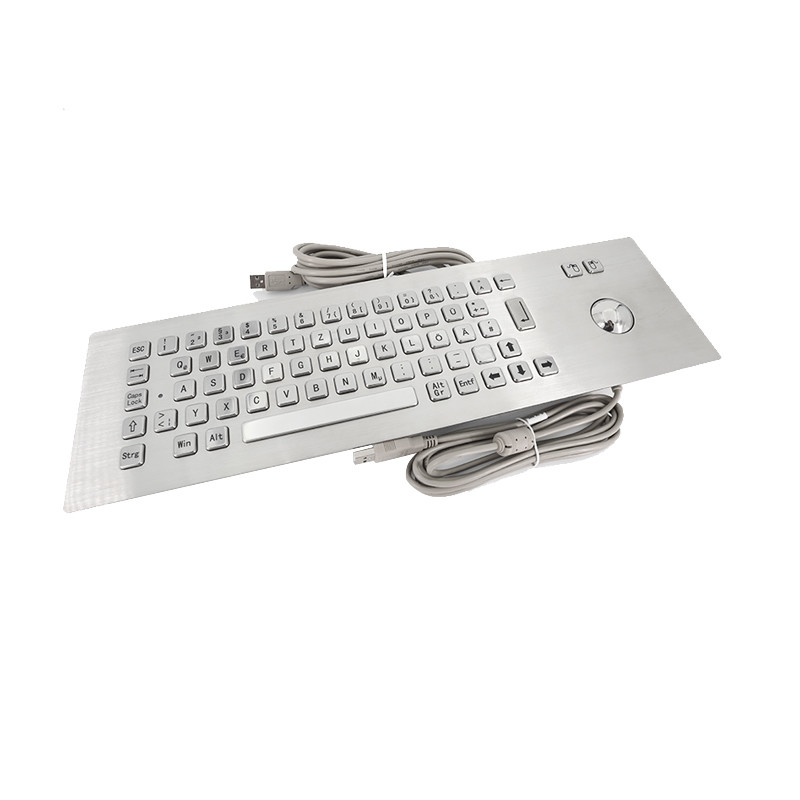 Quiosco de autoservicio 65 teclas Panel de montaje Industrial IP65 teclado de acero inoxidable de metal con trackball