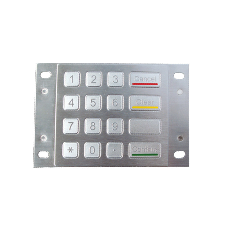 IP65 Inodoro Quiosco de pago a prueba de polvo Encriptado EPP Pad de PIN de metal con 16 teclas