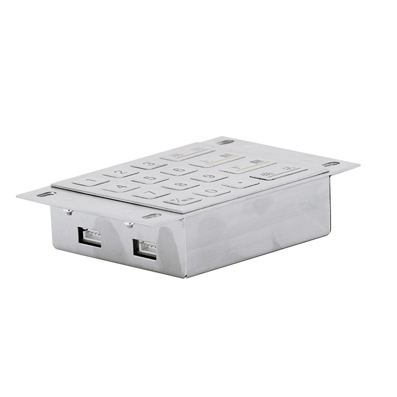 IP65 Inodoro Quiosco de pago a prueba de polvo Encriptado EPP Pad de PIN de metal con 16 teclas