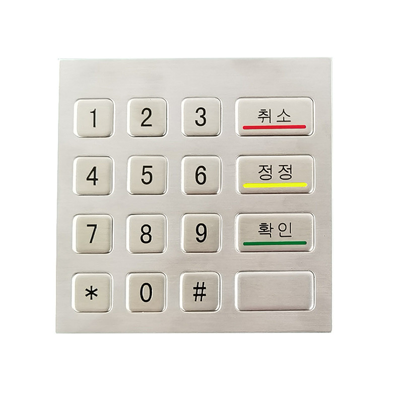 IP65 teclado numérico de acero inoxidable de metal con 16 teclas para máquina de quiosco de autoservicio