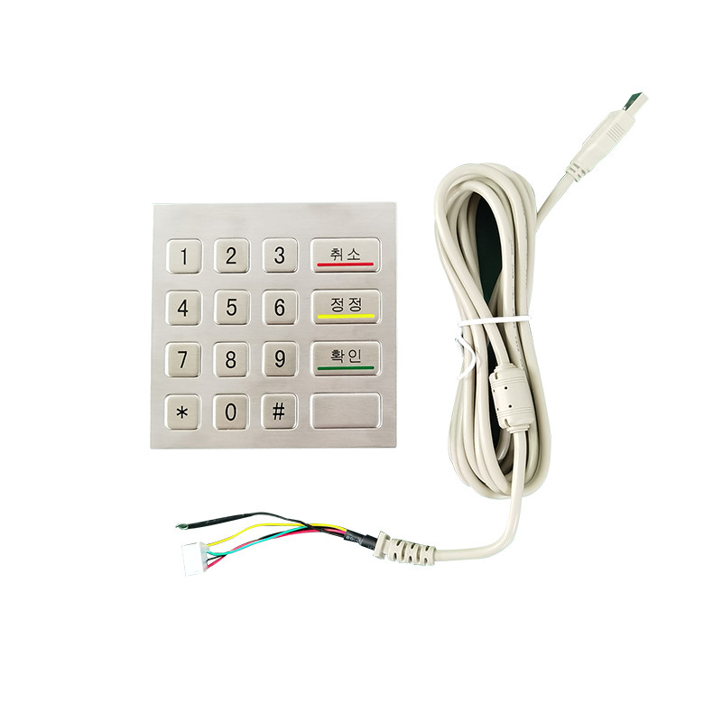 Teclado numérico metálico de acero inoxidable impermeable 100 x 100 mm con USB para máquinas expendedoras