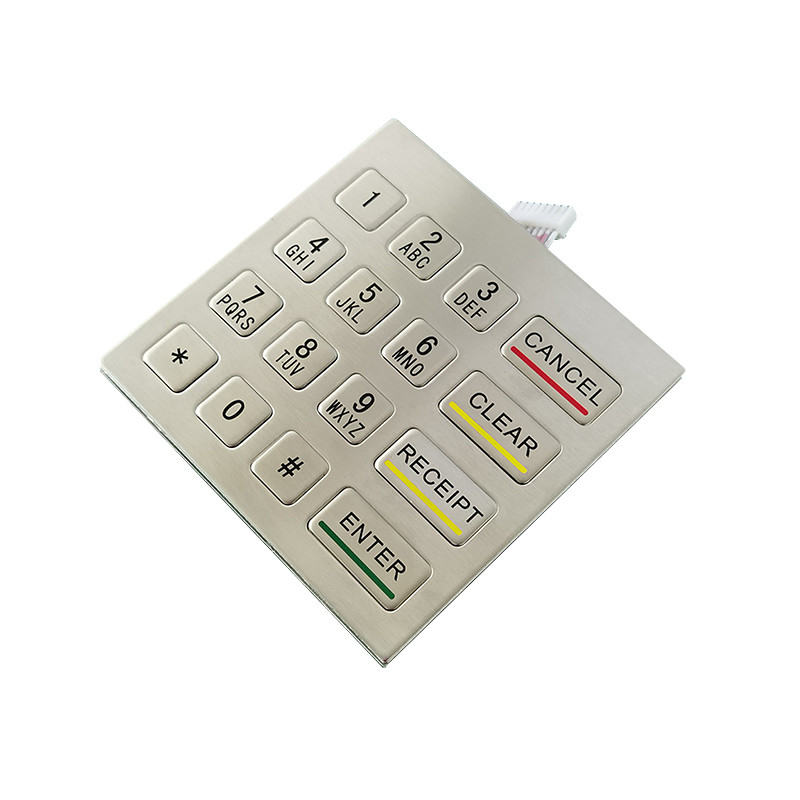 Teclado numérico metálico de acero inoxidable impermeable 100 x 100 mm con USB para máquinas expendedoras
