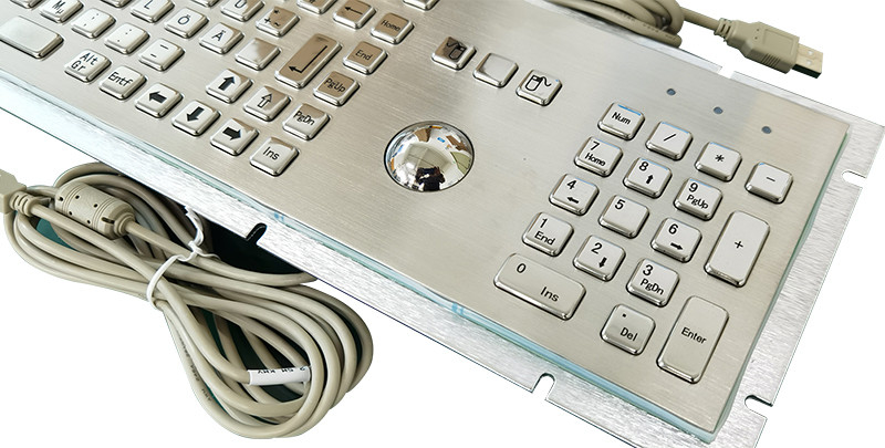 Quiosco de autoservicio IP65 Teclado de acero inoxidable de acero inoxidable con teclado numérico y pista de 38 mm