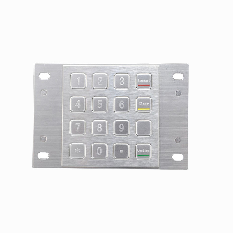 IP65 ATM de acero inoxidable Pad de pin de metal cifrado con 16 llaves para quiosco de pago de autoservicio