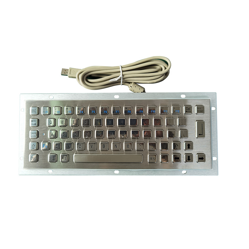 65 teclas IP65 a prueba de polvo teclado de grado médico teclado de metal de acero inoxidable con interfaz USB
