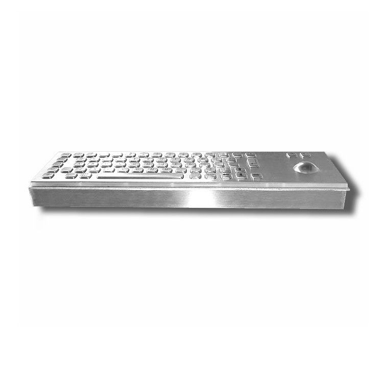 65 teclas escritorio IK07 IP65 teclado industrial de acero inoxidable con bola de pista para quiosco de autoservicio