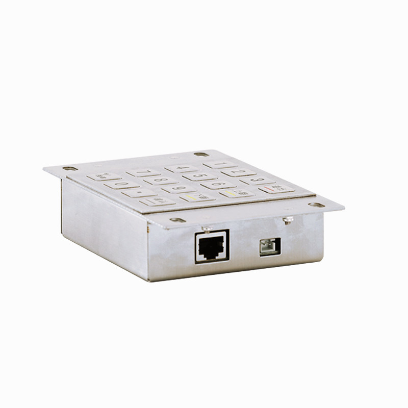 Impermeable 304 de acero inoxidable Pin Pad cifrado Quiosco de pago IP65 teclado metálico cifrado con 16 teclas