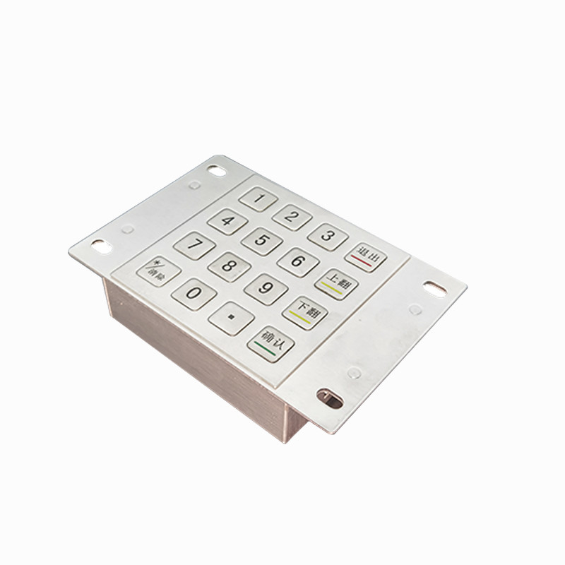 Impermeable 304 de acero inoxidable Pin Pad cifrado Quiosco de pago IP65 teclado metálico cifrado con 16 teclas