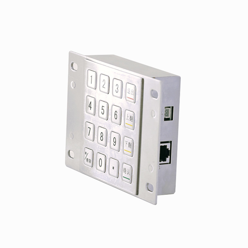 Impermeable 304 de acero inoxidable Pin Pad cifrado Quiosco de pago IP65 teclado metálico cifrado con 16 teclas