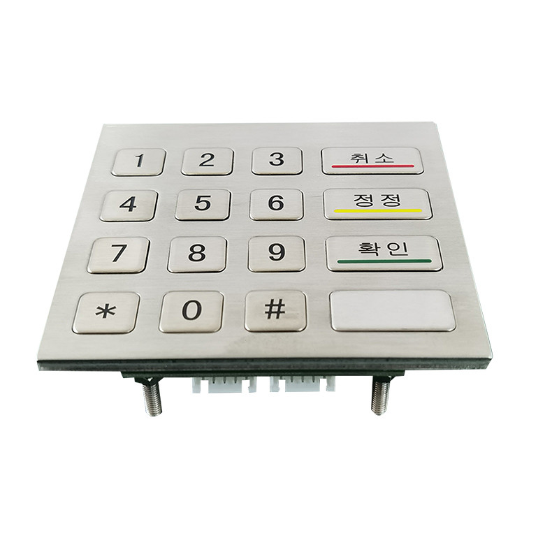 Máquina de quiosco de autoservicio impermeable IP65 Acero inoxidable teclado numérico metálico con 4x4 teclas