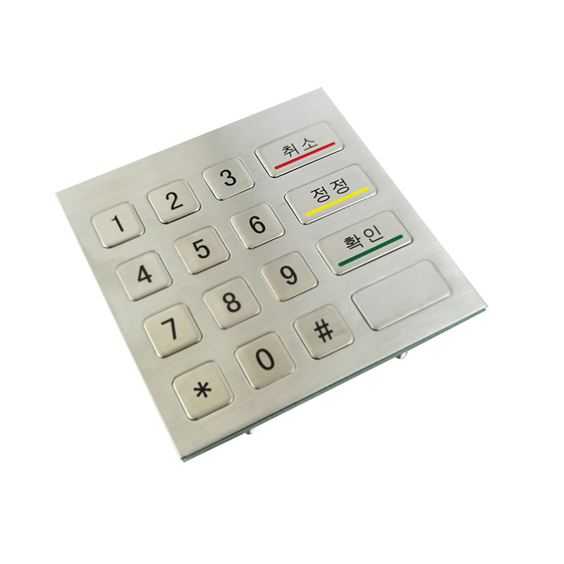 Máquina de quiosco de autoservicio impermeable IP65 Acero inoxidable teclado numérico metálico con 4x4 teclas