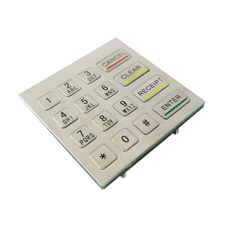 Máquina de quiosco de autoservicio impermeable IP65 Acero inoxidable teclado numérico metálico con 4x4 teclas