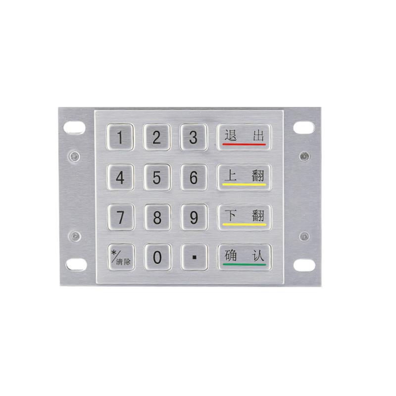 4x4 impermeable de acero inoxidable metal cifrado EPP Pin Pad DES 3DES teclado de cifrado para el quiosco de pago