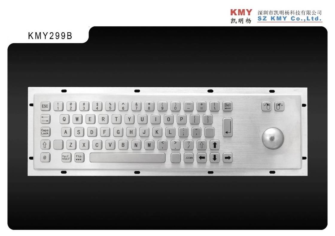 Teclado estándar del metal del quiosco de 65 llaves con el Trackball del dispositivo de señalización y el puerto de USB