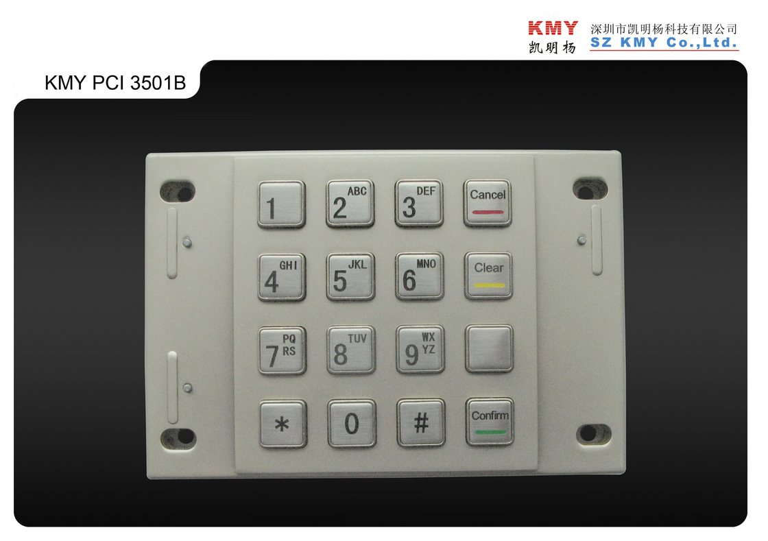 PCI 4,0 16 telclado numérico del cajero automático del EPP Pin Pad 87.5x91.5m m del metal de las llaves